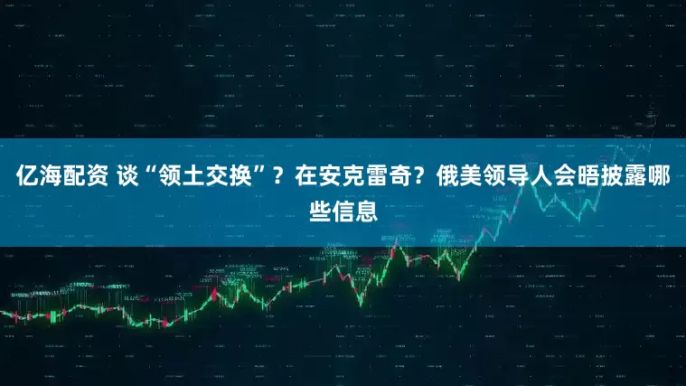 亿海配资 谈“领土交换”？在安克雷奇？俄美领导人会晤披露哪些信息